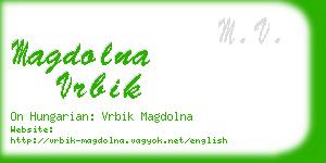 magdolna vrbik business card